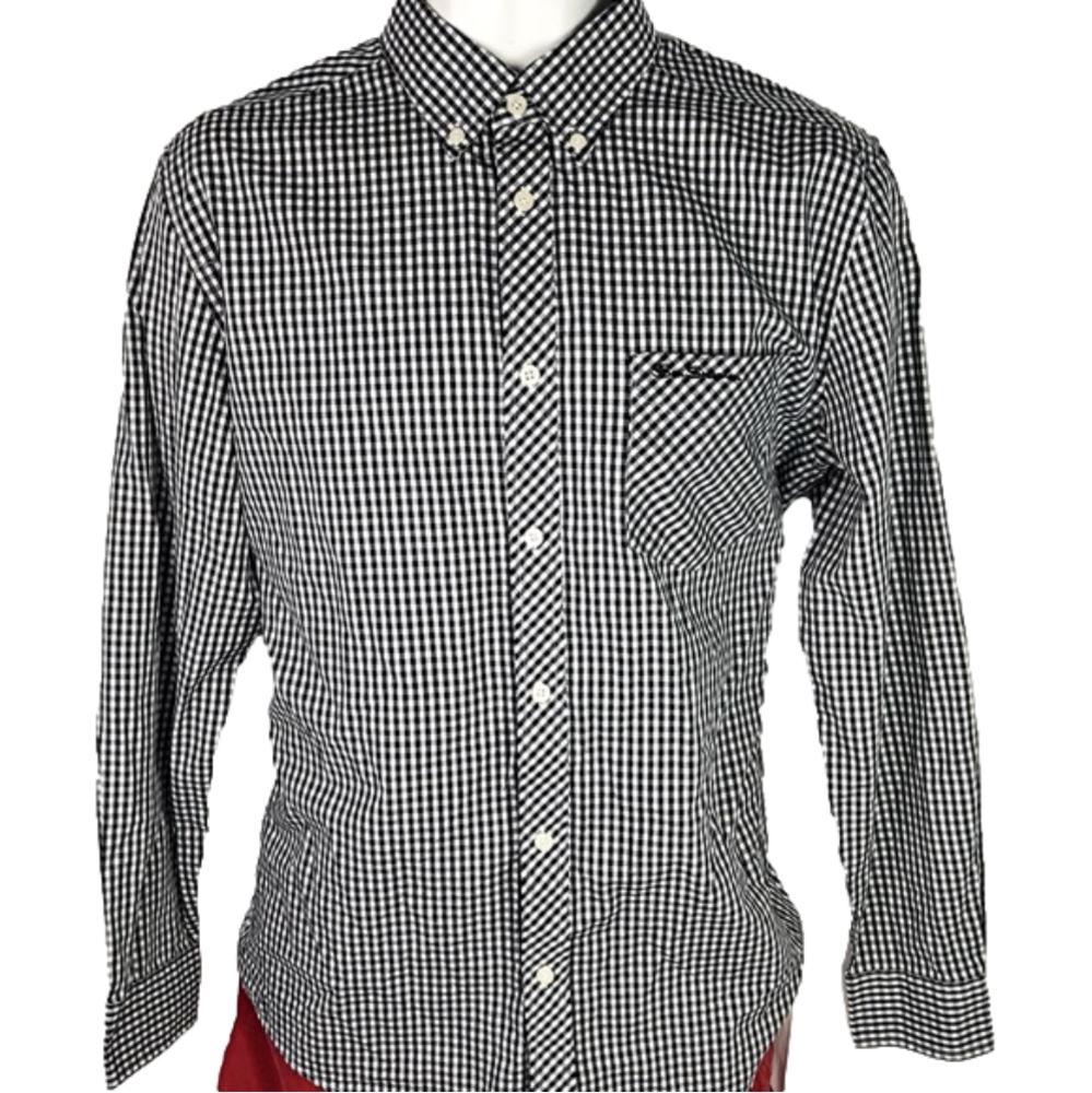 BEN SHERMAN- Black & White plaid shirt